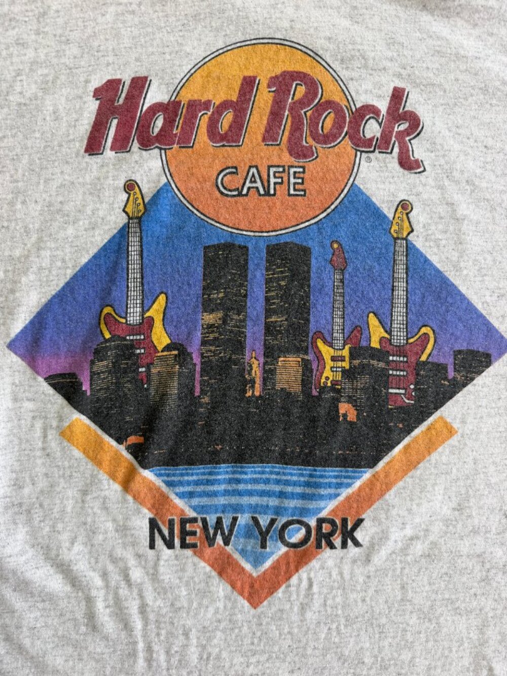 Vintage 90s Hard Rock Cafe New York Twin Towers T-Shirt Made USA Large